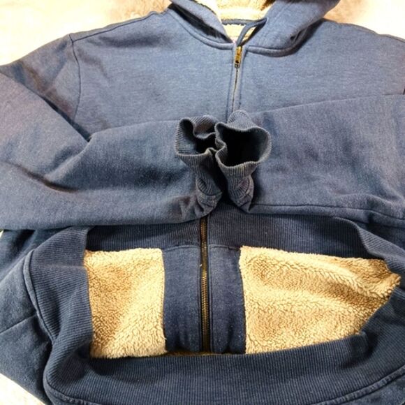 Levi's Full Zip Hoodie Medium Sherpa Lined Blue Pockets Regular Fit. Substantial - Picture 11 of 12